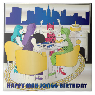 Azulejo de aniversário de Nova Iorque Mah Jongg
