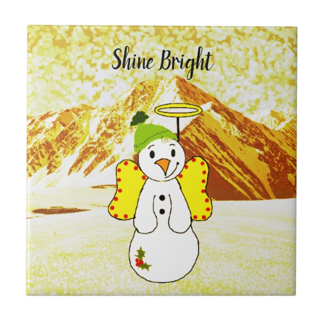 Azulejo de Anjo Boneco de Neve (Frente)
