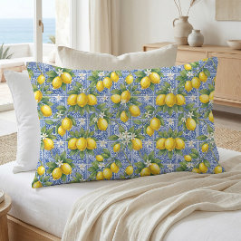 Azulejo de Aquarela Estilo Francês Azul Limão