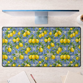 Azulejo de Aquarela Estilo Francês Azul Limão