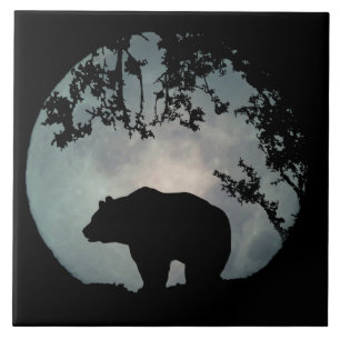 Azulejo de Arte Bear Moon Completo