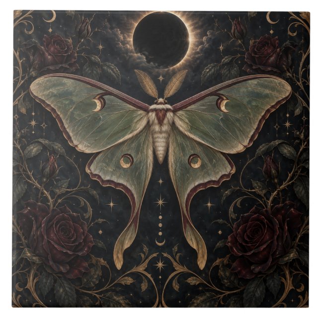 Azulejo de Arte Celestial Eclipse da Mariposa à Me (Frente)