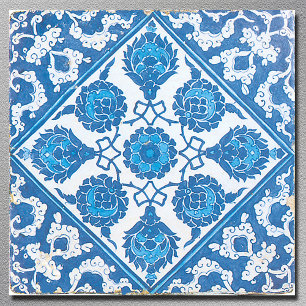 Azulejo de Arte de Impressão de Vintage Branco Az