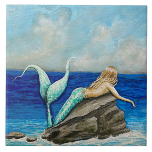 azulejo de arte decorativa cerâmica de sereia