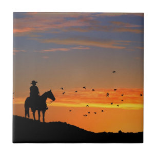 Azulejo de Arte do Cowboy Solitário