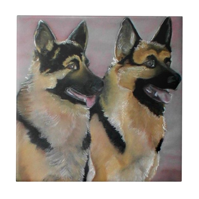 Azulejo de arte german shepherd (Frente)