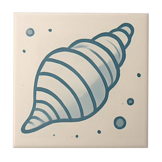 Azulejo de Arte Mínimo do Shell Espiral com Strike (Frente)