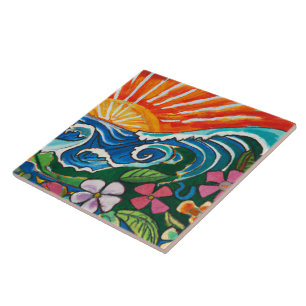 Azulejo de arte tropical e havaiana