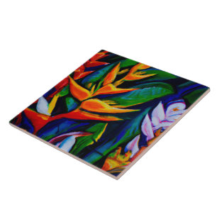 Azulejo de arte tropical e havaiana