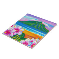 Azulejo de arte tropical e havaiana