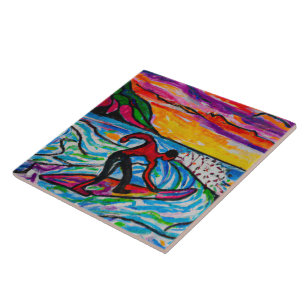 Azulejo de arte tropical e havaiana