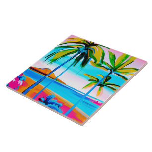 Azulejo de arte tropical e havaiana