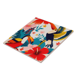 Azulejo de arte tropical e havaiana