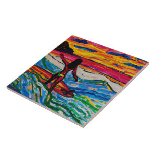 Azulejo de arte tropical e havaiana