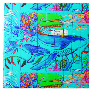 azulejo de baleias submarinas
