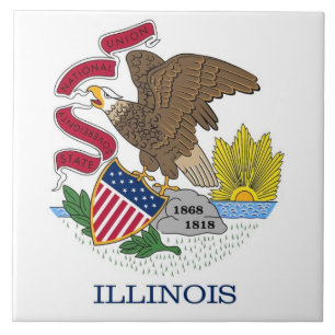 Azulejo de Bandeira do Estado de Illinois