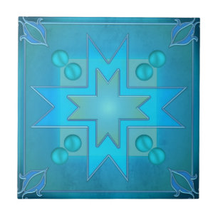 Azulejo de Banho Design Geométrico Azul Teal