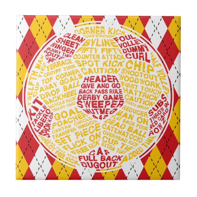 Azulejo de bola de futebol tipográfico (Frente)