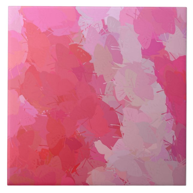 Azulejo de Borboleta Rosa bonito (Frente)