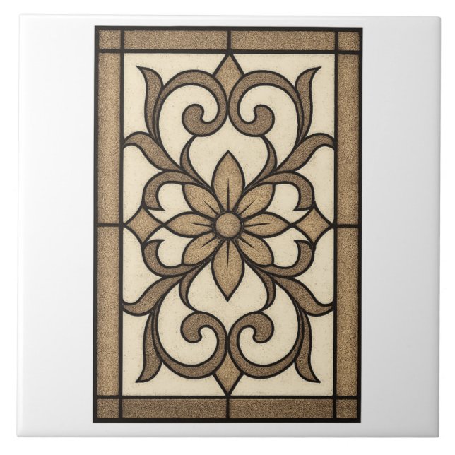 Azulejo de Borda de Mandala Neutro  (Frente)