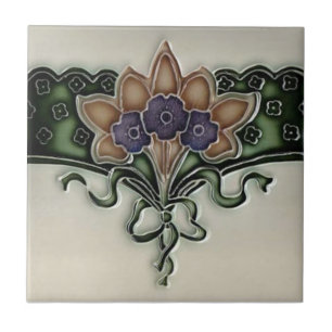 Azulejo de Borda do Buquê Violeta Antiquado Vitor