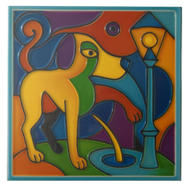 Azulejo de Cachorro Urinando (Frente)