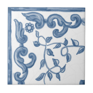 Azulejo de canto floral de Delft