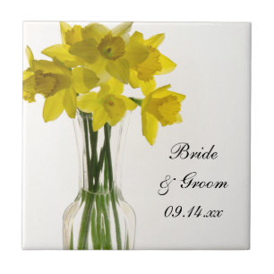 Azulejo de Casamento de Daffodils Amarelos