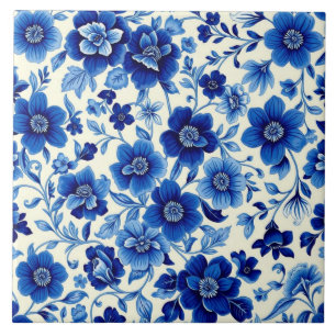 azulejo de cascata de flor azul