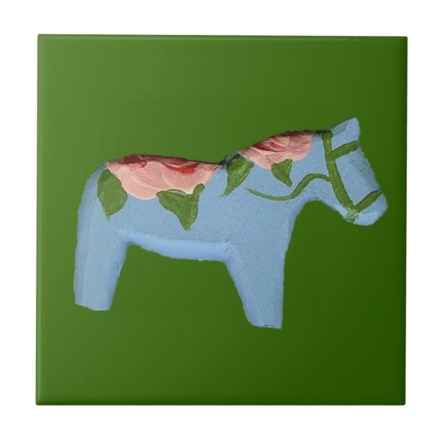 Azulejo de Cavalo Azul Claro (Frente)