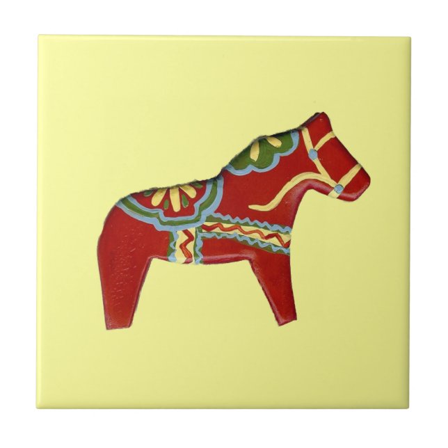 Azulejo de Cavalo Vermelho com Direita (Frente)