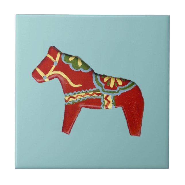Azulejo de Cavalo Vermelho Dala à Esquerda (Frente)