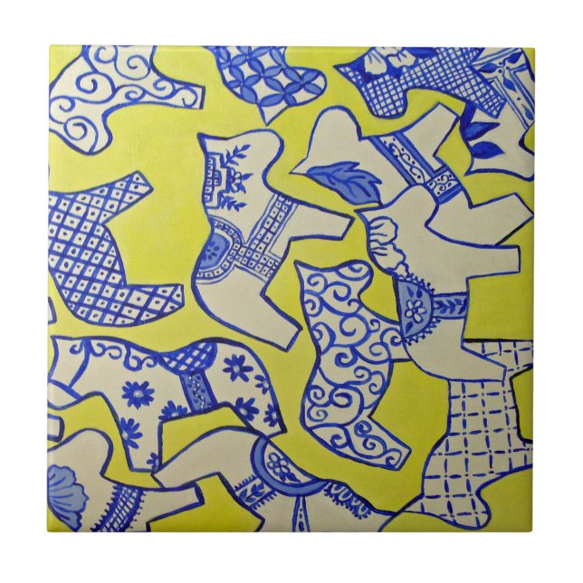 Azulejo de cavalos dala sueco (Frente)