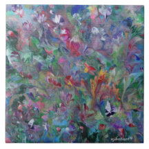 Azulejo de cerâmica abstrato Garden