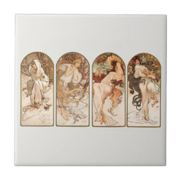 AZULEJO DE CERÂMICA: ALPHONS MARIA MUCHA : ESTAÇÕE