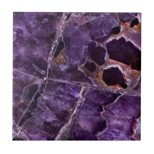 Azulejo de cerâmica Ametist Quartz Crystal Impress (Frente)