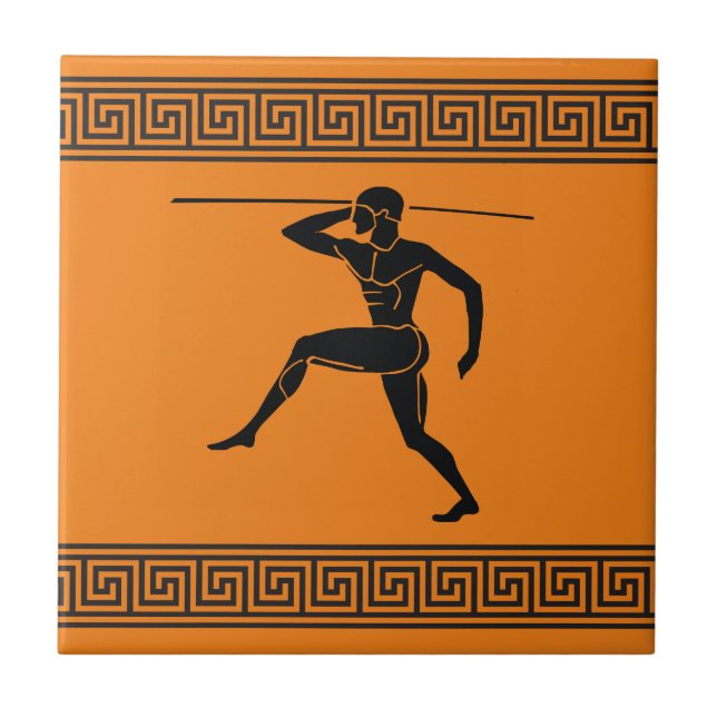 Azulejo de cerâmica atleta grego (Frente)