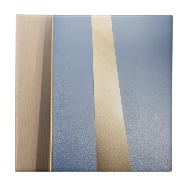 Azulejo de cerâmica azul, bege e ouro (Frente)