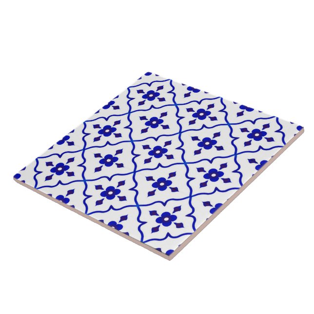 Azulejo de cerâmica azul de estilo italiano. (Lateral)