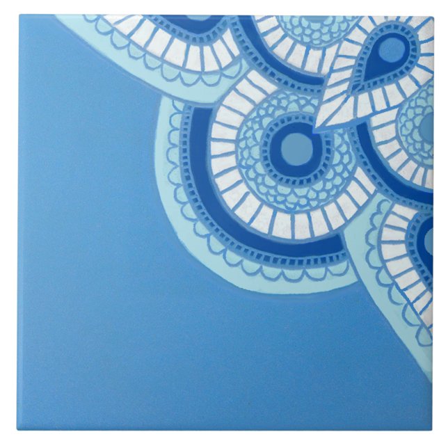 Azulejo de cerâmica, azul e turquesa (Criador carregado)