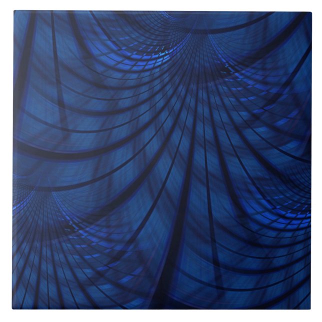 Azulejo de cerâmica azul sem costura (Frente)