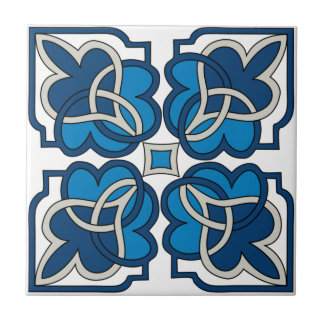 Azulejo de cerâmica azul vibrante