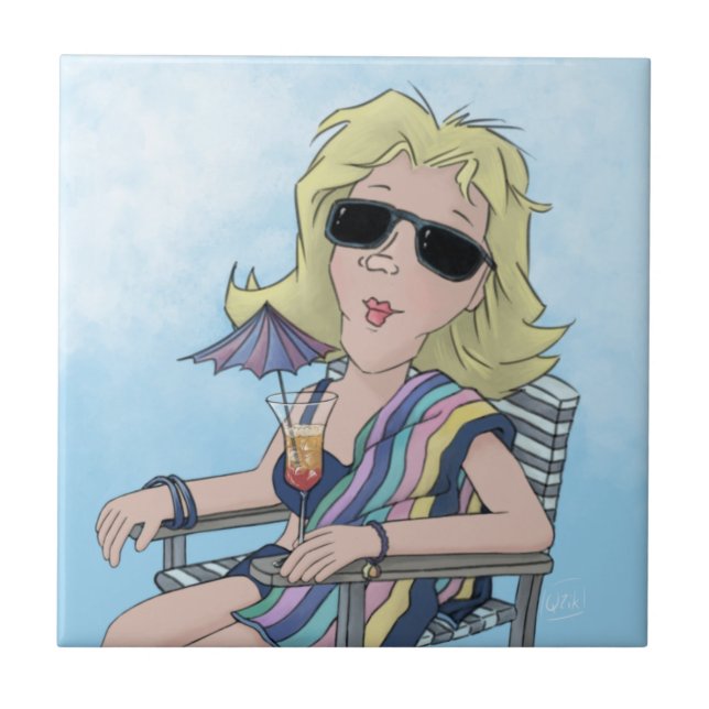 Azulejo de Cerâmica Beach Babe (Frente)