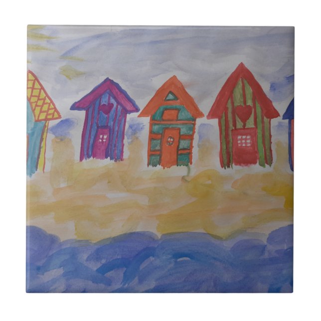 Azulejo de cerâmica Beach Huts (Frente)