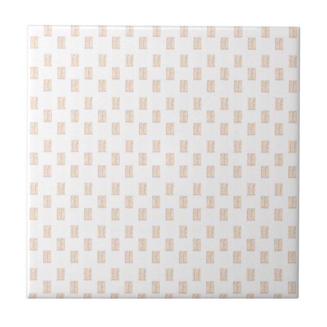 Azulejo de Cerâmica Beige e Branco Quadrado Clássi (Frente)