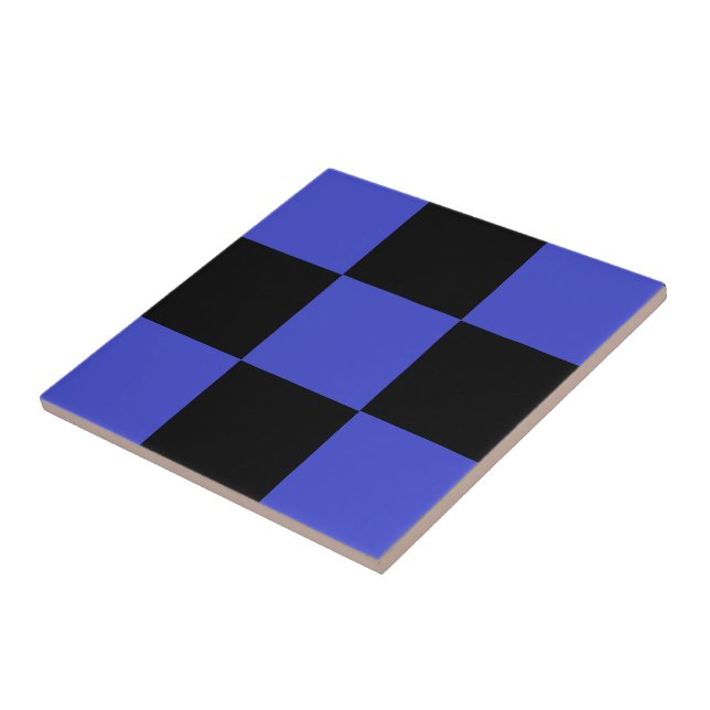 Azulejo de cerâmica Black Blue Check (Lateral)
