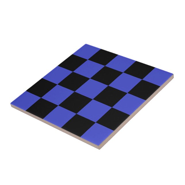 Azulejo de cerâmica Black Blue Check (Lateral)