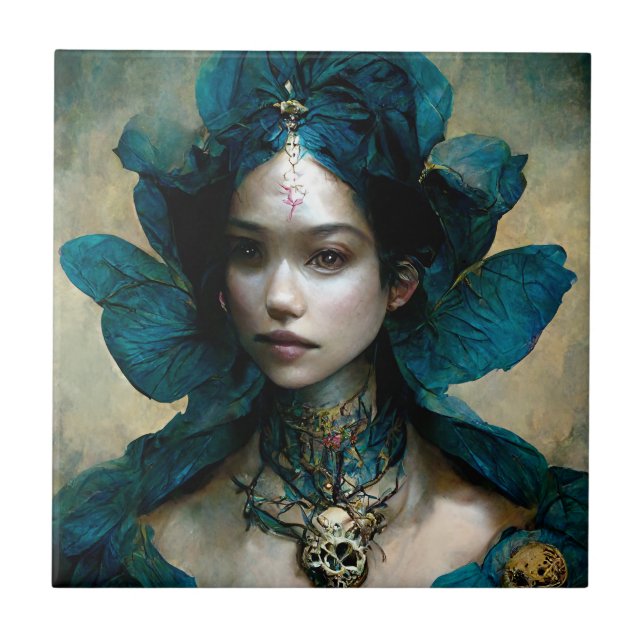 Azulejo de cerâmica Blue Fairy Fantasy (Frente)