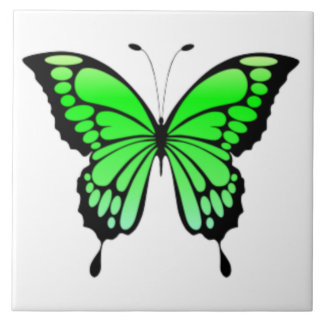 Azulejo de cerâmica borboleta verde