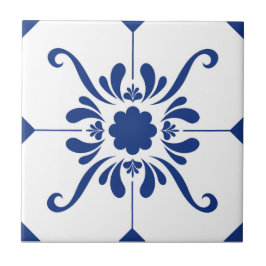 Azulejo de cerâmica branca azul